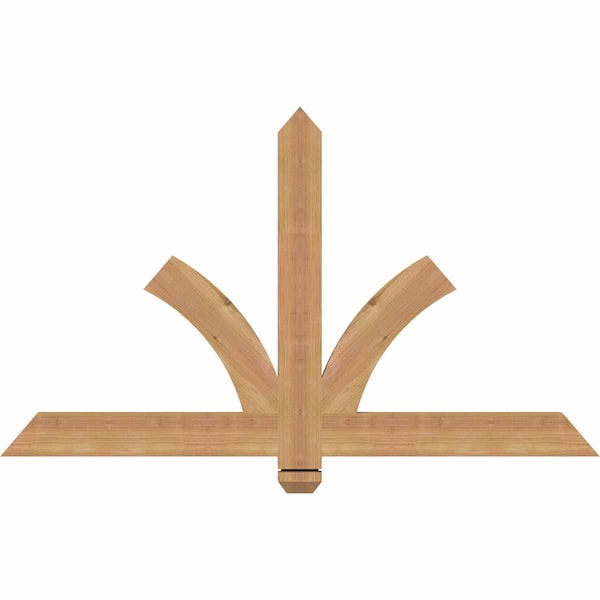 Ekena Millwork Redmond Smooth Timber Gable Bracket, Western Red Cedar, 48"W x 28"H x 1 1/2"D x 3 1/2"F, 14/12 Pitch GBW048X28X0204RED00SWR - main